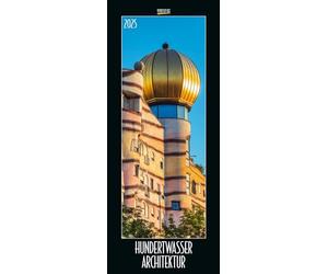 Hundertwasser Architecture Calendrier mural fin 2025 PhotoArt vertical 28,5 x 69 cm