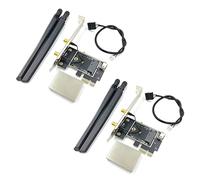 Hundnsney 2X NGFF M2 Carte sans vers Adaptateur de Convertisseur Bluetooth de Bureau PCI-E Pcie avec 4 Antennes AC pour AX200 9260AC 8265NGW