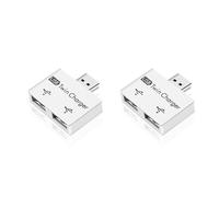 Hundnsney 2X Portable Mini USB Hub vers 2 Port Chargeur Hub Adaptateur USB Splitter Dual USB Charge Extender pour Téléphone Ordinateur Blanc