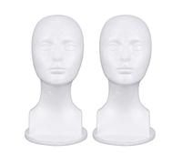 Hundnsney 2X PréSentoir de Perruque de Chapeau de ModèLe de TêTe de Mousse de Mannequin de Mousse de PolystyrèNe