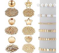 Hundnsney Lot de 1200 Perles intercalaires pour Fabrication de Bracelets, Boucles d'oreilles, Colliers, (6 Formes différentes)