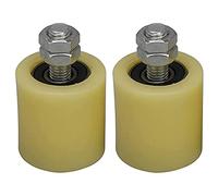 Hundnsney Lot de 2 roues de guidage plates en nylon et acier jaune argenté 48 x 50 mm 6201 pour porte coulissante électrique