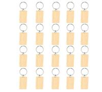 Hundnsney Lot de 20 pendentifs vierges pour clés - Cadeau - Jaune - Rectangulaire