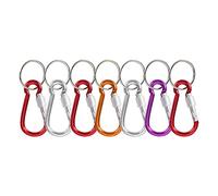 Hundnsney Lot de 7 mini mousquetons multicolores en aluminium avec porte-clés