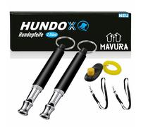 Hundox Sifflet pour Chien de Haute Fréquence Silencieux + Clicker+ Clés [2er