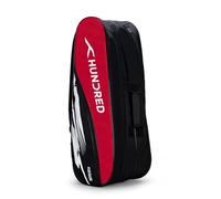 Hundred Cosmogear Badminton Kit-Bag, Double Zipper, Bag with Front Zipper Pocket, Material: Polyester, Padded Back Straps, Easy-Carry Handle, Black/Red