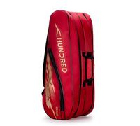 Hundred Cosmogear Badminton Kit-Bag (Red, Size: Large) Double Zipper Bag with Front Zipper Pocket Material: Polyester Padded Back Straps Easy-Carry Handle