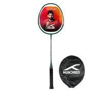 Hundred Powertek 200 Pro Badminton Racquet with Head Cover | Strung | Material: Aluminium | for Intermediate Players | Weight: 95 Grams | Maximum String Tension - 18-20lbs