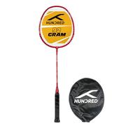 HUNDRED Powertek 200 Pro Graphite Strung Badminton Racket with Full Racket Cover (Red) | for Intermediate Players | Weight: 95 Grams | Maximum String Tension - 18-20lbs