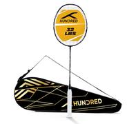 HUNDRED Raquette de Badminton T-Rex 800 Strung | Matériau : Fibre de Carbone | Genre : Unisexe | Cadre léger 84 g | Tension maximale = 14,5 kg | Haute durabilité | Contrôle amélioré | Couverture