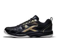 Hundred RAZE Chaussures de badminton professionnelles non marquantes pour hommes (noir/or, taille : UK 3/US 4/EU 37) Matériau supérieur : polyester, semelle : caoutchouc Convient pour le tennis en sal