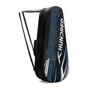 HUNDRED Urban Pod Badminton Kit-Bag (Black/Blue, Large) | Unisex | Material: Polyester | 3 Spacious Compartments | Double Zipper Closure