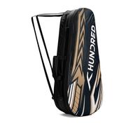 HUNDRED Urban Pod Badminton Kit-Bag (Black/Gold, Large) | Unisex | Material: Polyester | 3 Spacious Compartments | Double Zipper Closure