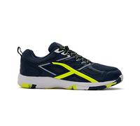 Hundred Xoom Non-Marking Professional Badminton Shoes for Men | Material: Faux Leather | Suitable for Indoor Tennis, Squash, Table Tennis, Basketball & Padel (Navy/Lime, Size: EU 43, UK 9, US 10)