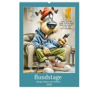 Hundstage. Bissiger Humor vom Feinsten (Wandkalender 2026 DIN A2 hoch), CALVENDO Monatskalender: Ein urbaner Cartoon-Kalender, in dem Hunde mit zu ... großen Portion Sarkasmus durchs Jahr streunen