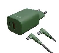 HUNE Nomade Kit CC20 : chargeur double (USB-C + USB-A) 20 W + câble type C vers type C 1,2 m, charge rapide, plastique recyclé