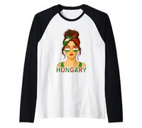 Hungarian Girl Hungary Flag Hungarian Girlfriend Wife Manche Raglan