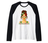 Hungarian Girl Hungary Flag Hungarian Girlfriend Wife Manche Raglan