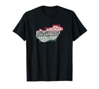 Hungary Hongrie Vintage Carte Drapeau Hongrois T-Shirt