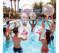 Hungdao Lot de 10 balles de plage gonflables de 40,6 cm pour remise de diplôme e 2026, boules de fête de piscine, flotteurs en PVC pour piscine, remise de diplôme, fournitures de fête, jeux