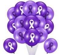 Hungdao Lot de 100 ballons violets de sensibilisation à la maladie d'Alzheimer, à la violence domestique, au cancer du pancréas, à l'épilepsie, au lupus, à la maladie de Crohn pour décorations