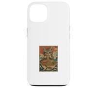 Hungry Cat Mangeant Des Nouilles Pad Thai Retro Asian Poster Coque pour iPhone 13