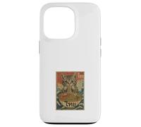 Hungry Cat Mangeant Des Nouilles Pad Thai Retro Asian Poster Coque pour iPhone 13 Pro