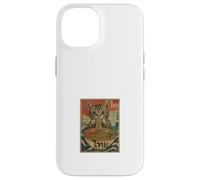 Hungry Cat Mangeant Des Nouilles Pad Thai Retro Asian Poster Coque pour iPhone 14