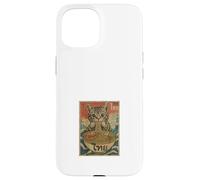 Hungry Cat Mangeant Des Nouilles Pad Thai Retro Asian Poster Coque pour iPhone 15