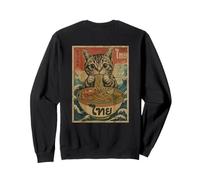Hungry Cat Mangeant Des Nouilles Pad Thai Retro Asian Poster Sweatshirt