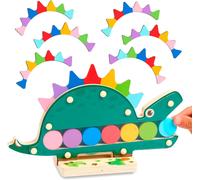 Hungry Dino Wooden Montessori Toy for 2 Year Old,Color Sorting Game,Educational Dinosaur Toy for Kids,Preschool Educational Activity,Gift Boys and Girls 2 3 Years Old