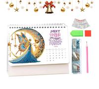 HunicandIU Agenda de Bureau Debout Art de Gemmes 2026 - Calendrier Mensuel de Table Peinture Diamant | Organiseur Personnel pour Gérer Vos Tâches et Rendez-Vous