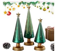 HunicandIU Arbres Étoilés Nocturnes | 3 Pièces Arbre De Noël Résine avec Lumières - Décoration Saisonnière pour Salon Chambre Voiture École Bureau Action de Grâce | Décoration d'Intérieur