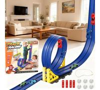 HunicandIU Ensemble De Piste De Course pour, Jouets De Véhicules De Course, Jouet De Piste pour Voitures, pour Garçon Tout-Petit Noël Maison Voyage École Maternelle Crèche