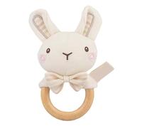 HunicandIU Hochet Bébé Doux, Hochet Sensoriel Doux Animaux, Jouet Sensoriel en Peluche avec Poignée, Attrape-Shaker Formes Éléphant Ours Lapin Lion pour