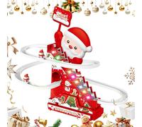 HunicandIU Jouet d'escalade du Père Noël | Toboggan Roulant Amusant Santa - Piste Bonhomme de Neige Musicale et Lumineuse | Jeu d'Intérieur et d'Extérieur pour Maison et