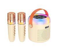 HunicandIU Karaoké Portable - Lecteur De Musique Et Boîte À Son avec Lumières LED,Jouet Karaoké avec Microphone,pour Camping Voyage Maison Pratique De Chant Salle De Classe Anniversaire Fête