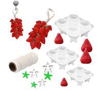 HunicandIU Moule Fraise 3D En Silicone | Fabrication Savon Et Bougie Parfumée,Moule À Glaçons | Pour DIY Plâtre Ornement Résine Artisanat Glaçon Maison Appartement Ferme Fête Salle De Bain Cuisine