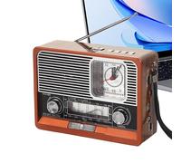 HunicandIU Radio Rétro,Radio Portable avec Horloge Intégrée | Lecture TF/MP3, Équipement de Camping pour Extérieur, Randonnée, Maison et Voiture