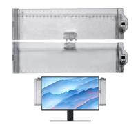 HunicandIU Support de note pour écran, tableau mémo latéral pour moniteur - Tableau d'affichage - 2 panneaux latéraux multifonctionnels pour le lieu de travail à domicile, transparent, stable