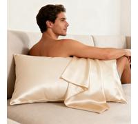 HunicandIU Taies d'oreiller en Soie, Soie Mûrier Respirante avec Fermeture Éclair, Taie d'oreiller pour la Santé de la Peau des Femmes, pour Filles Maman Épouse Maison Chambre Anniversaire Noël Fête