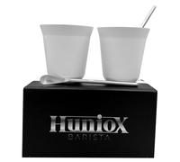 Huniox® 2 X 160 Ml | Tasse Blanche - Tasse À Café Original - Tasse Café Double Paroi - Verre Inox - Tasse À Café Design | Inclut 2 Cuillères De Design (Coral, 160 Ml)