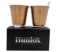 Huniox® 2 x 250 ML Tasse Couple - Mug Double Paroi - Mug Thermique - Tasse Cappuccino Double Paroi - Tasses à Thé (PINK GOLD, 250 ML)