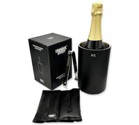 Huniox® Chill Out Rafraichisseur de Bouteille de Vin - Seau Champagne - Refroidisseur Vin - Seau à Champagne - Refroidisseur à Vin - Seau à Glaçons Isotherme - Rafraichisseur Bouteille (Black)