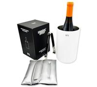 Huniox® Chill Out Refroidisseur de bouteilles de vin - Glacière à glace - Glacière Bouteille - Refroidisseur de vin - Refroidisseur de vin - Seau à glace - Champagne - Glacière - Glacière Cava (White)