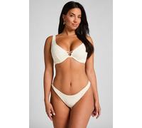Hunkemöller Bas de bikini échancré en crochet Blanc XL