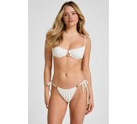 Hunkemöller Bas de Bikini Highleg Crinkle Blanc XL