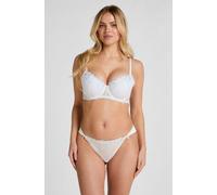 Hunkemöller Culotte brésilienne échancrée Peonie Blanc XL