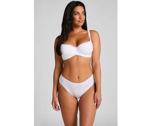 Hunkemöller Culotte brésilienne jambe haute coton Blanc XS