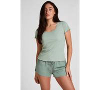 Hunkemöller Haut de Pyjama Jersey Côtelé Vert M
